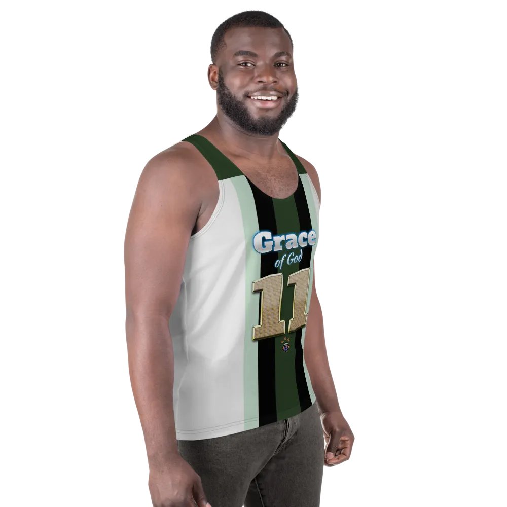Greeen and Black Stripe Grace of God Men's Tank-top product image (4)