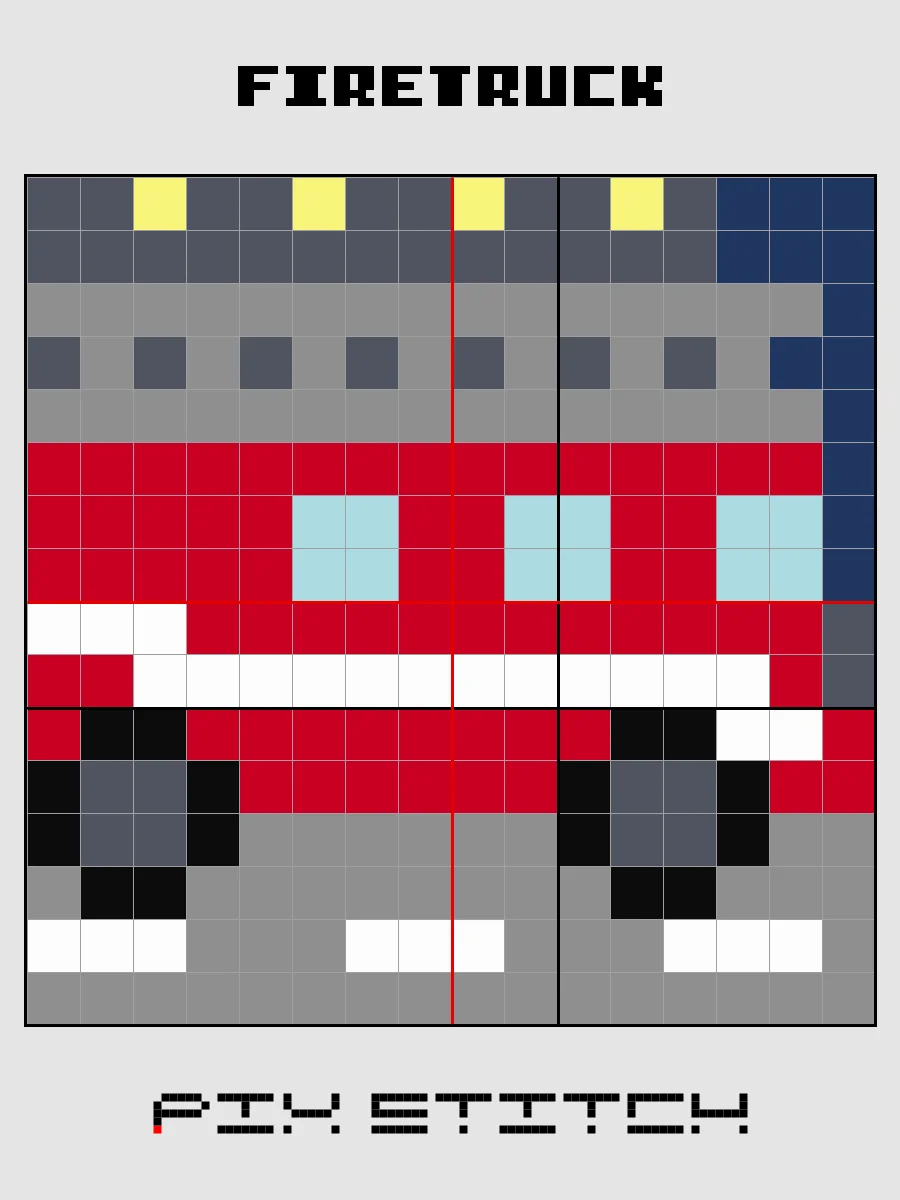 Firetruck Pixel Art product image (2)