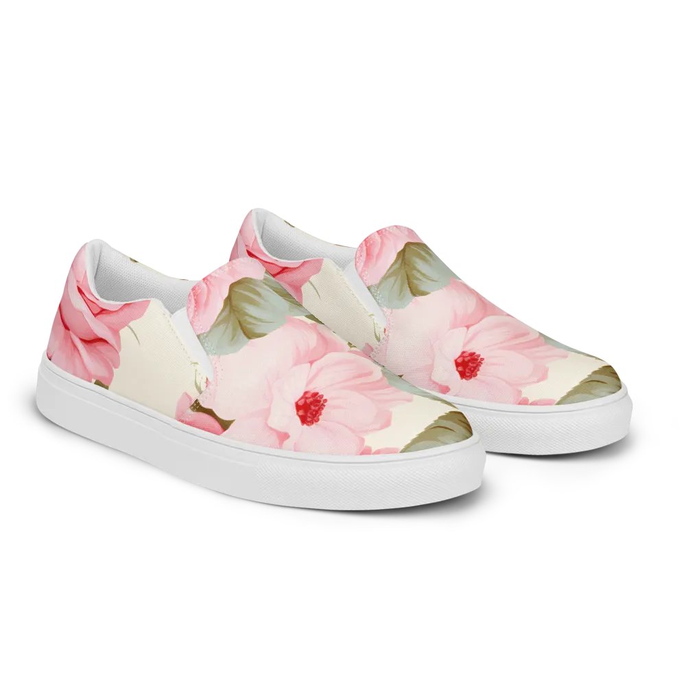 Vintage Rose Blossom Women's Canvas Shoes product image (11)