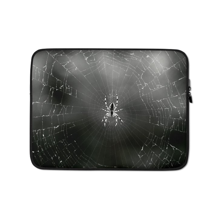 Laptop sleeve - Spider in the web, monochrome product image (1)