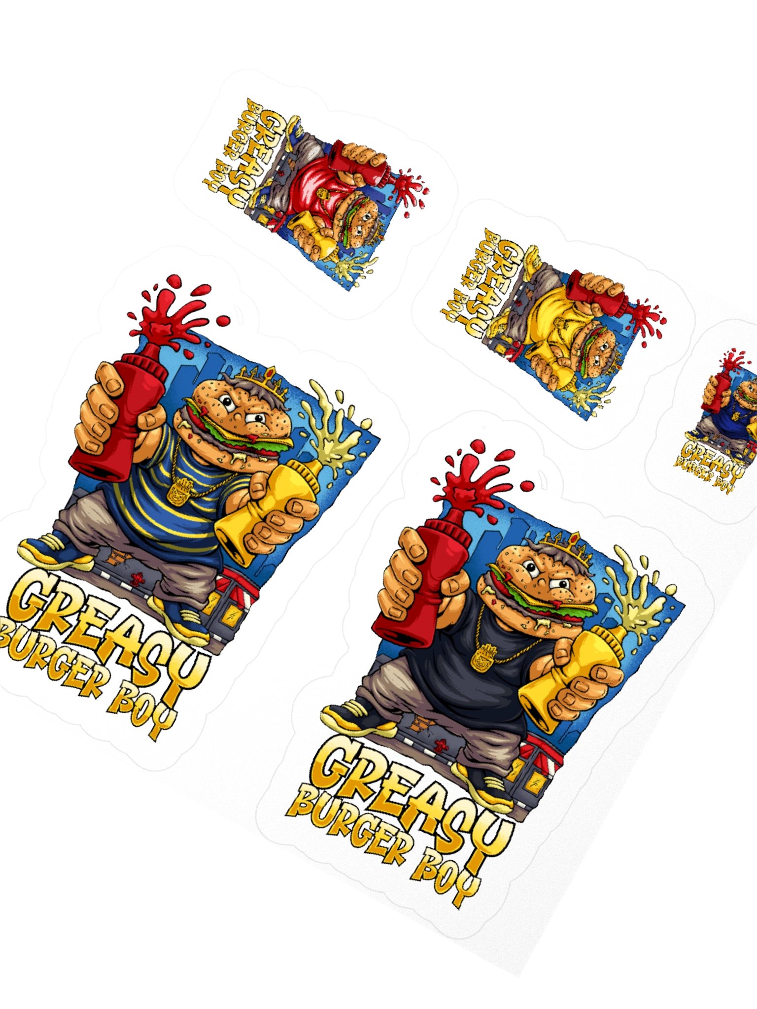 Greasy Burger Boy Stickers product image (5)