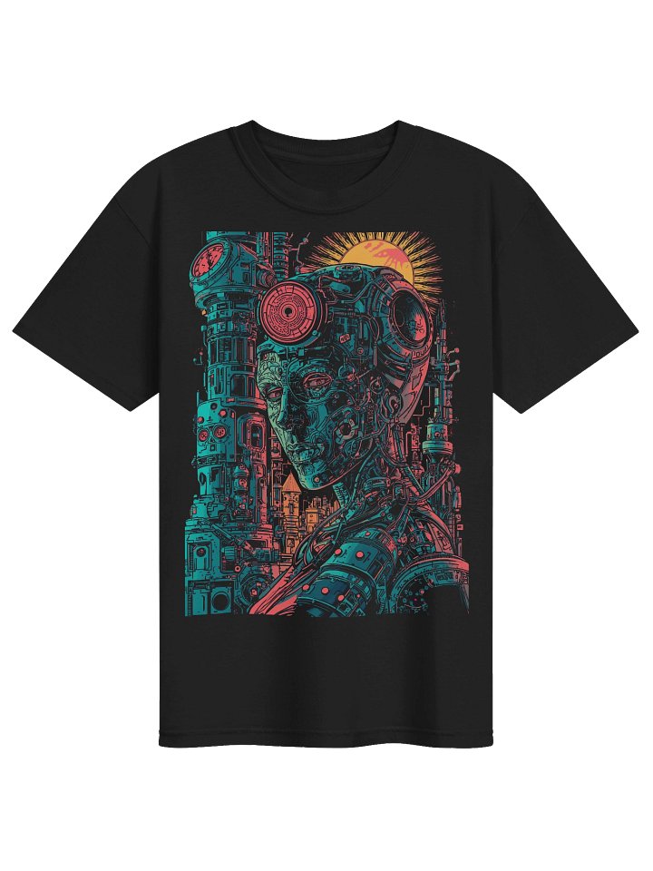 Neon Cyborg Sun Heavyweight T-Shirt product image (1)