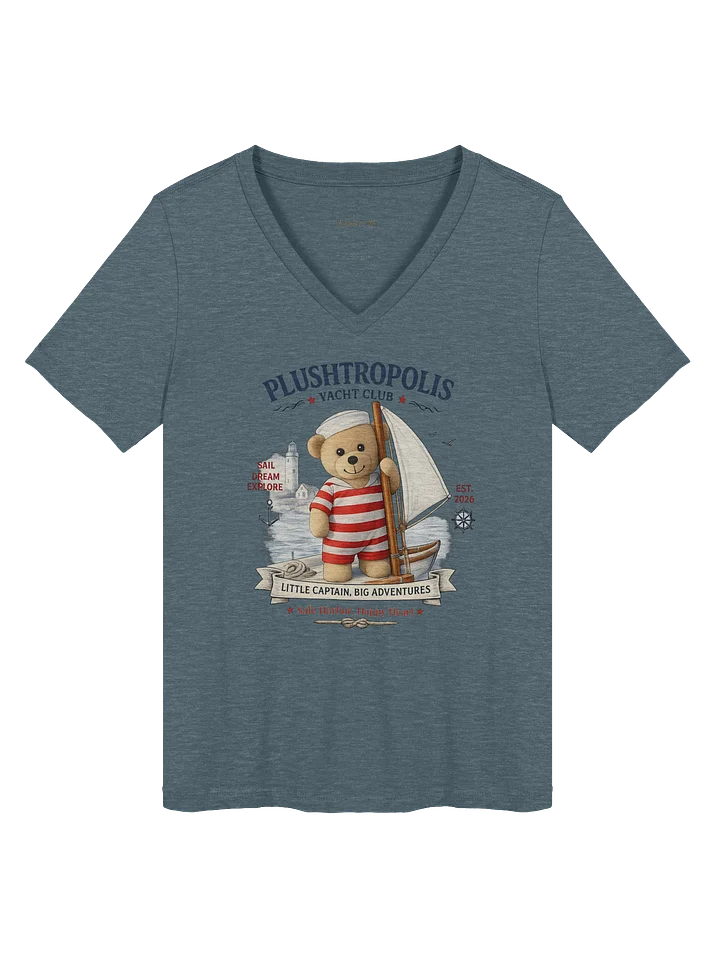 Plushropolis Yacht Club Women’s Relaxed V-Neck T-Shirt product image (1)