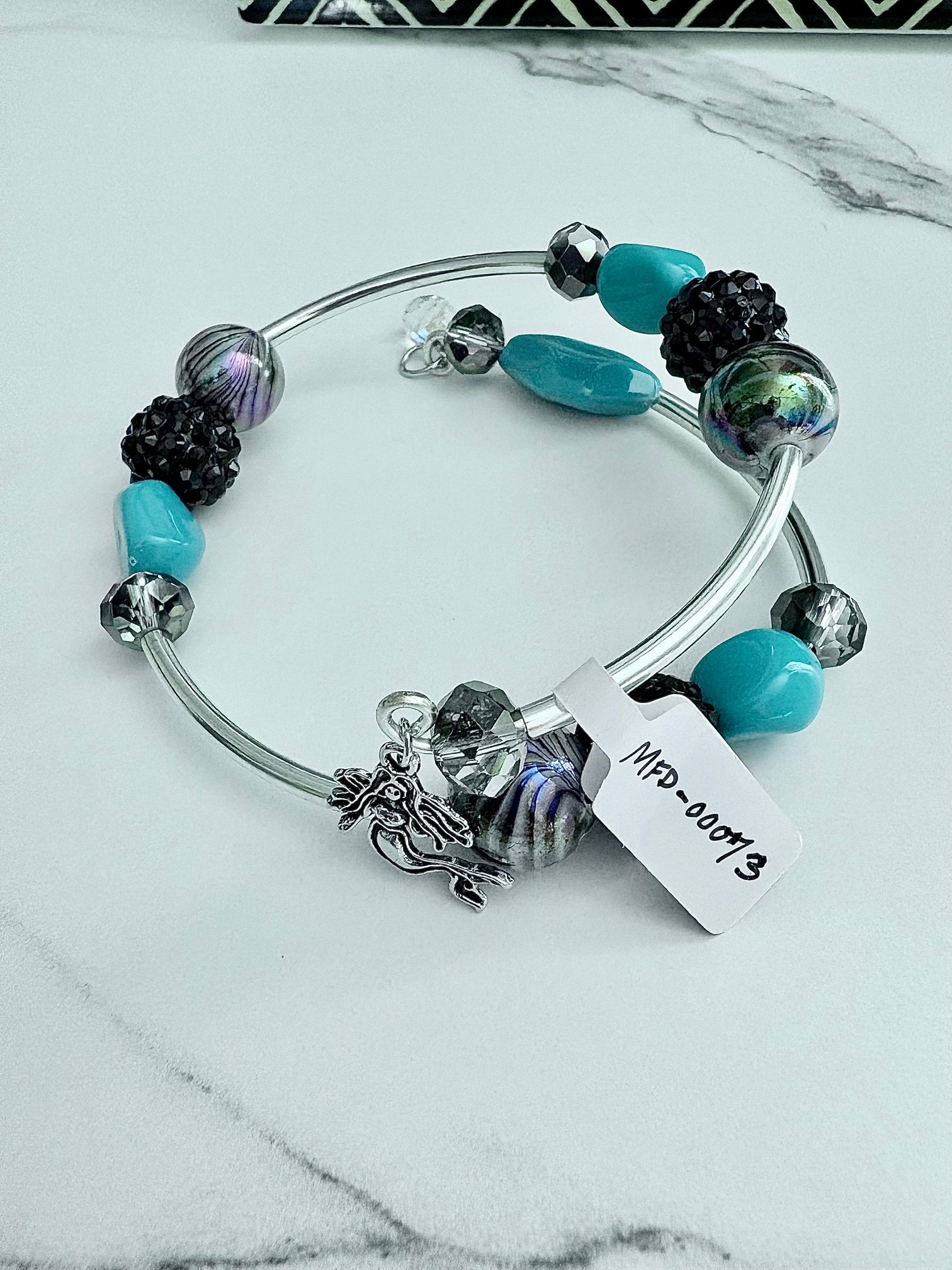 MFD-00073 | Handmade 8" Coil Bracelet | Mermaid Charm Jewelry | by Monique Faella Designs™ product image (6)