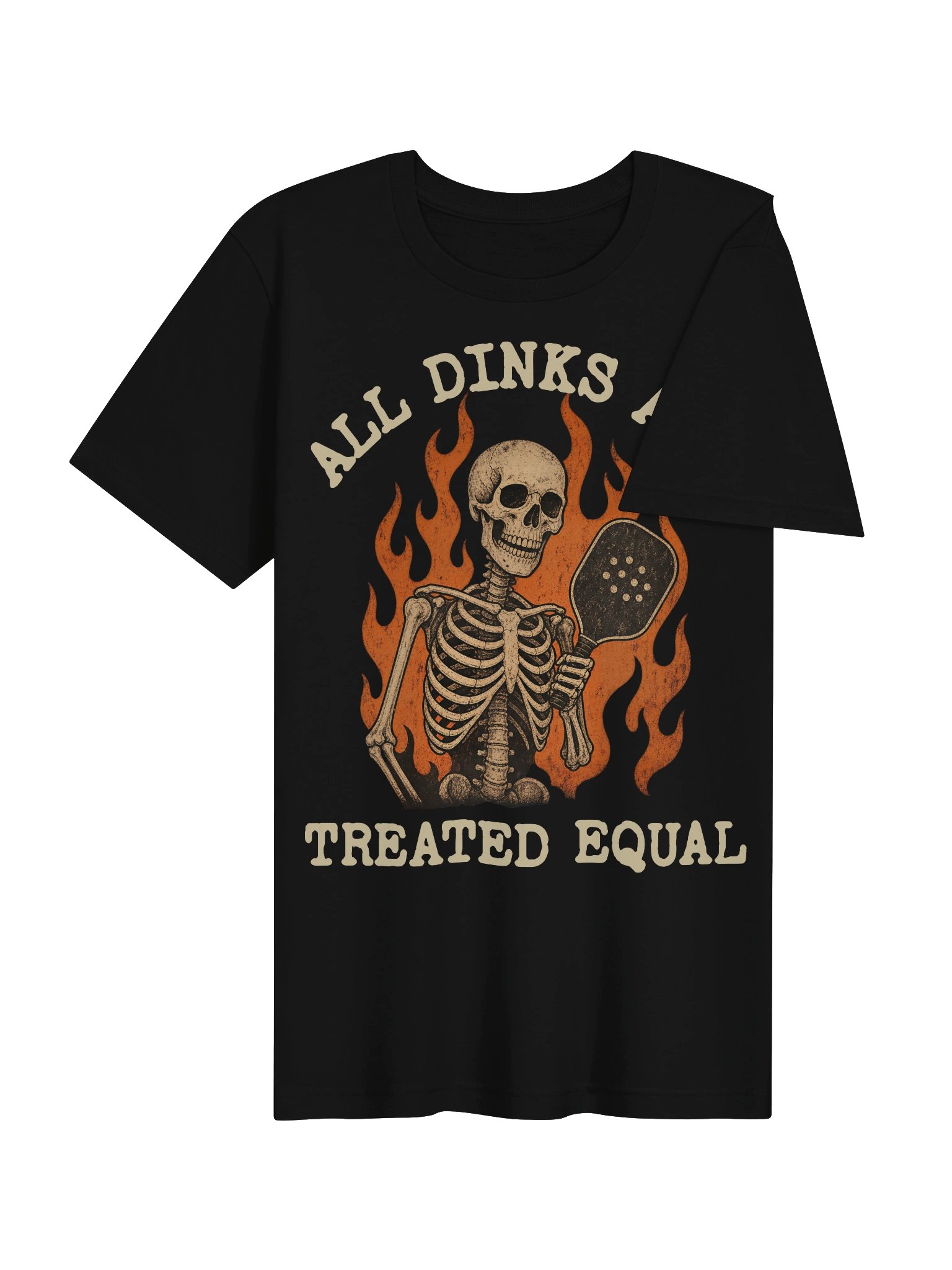 All Dinks Are Treated Equal Halloween Pickleball Shirt | Funny Skeleton Tee product image (4)
