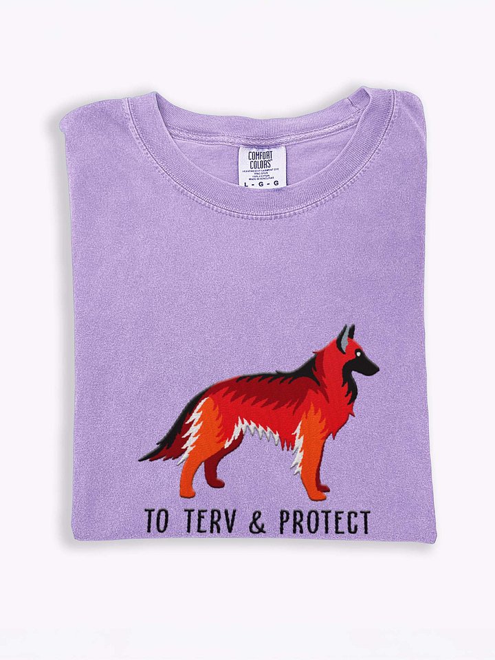 To Terv and Protect T-Shirt(Embroidered) of a Belgian Tervuren(Red) product image (1)