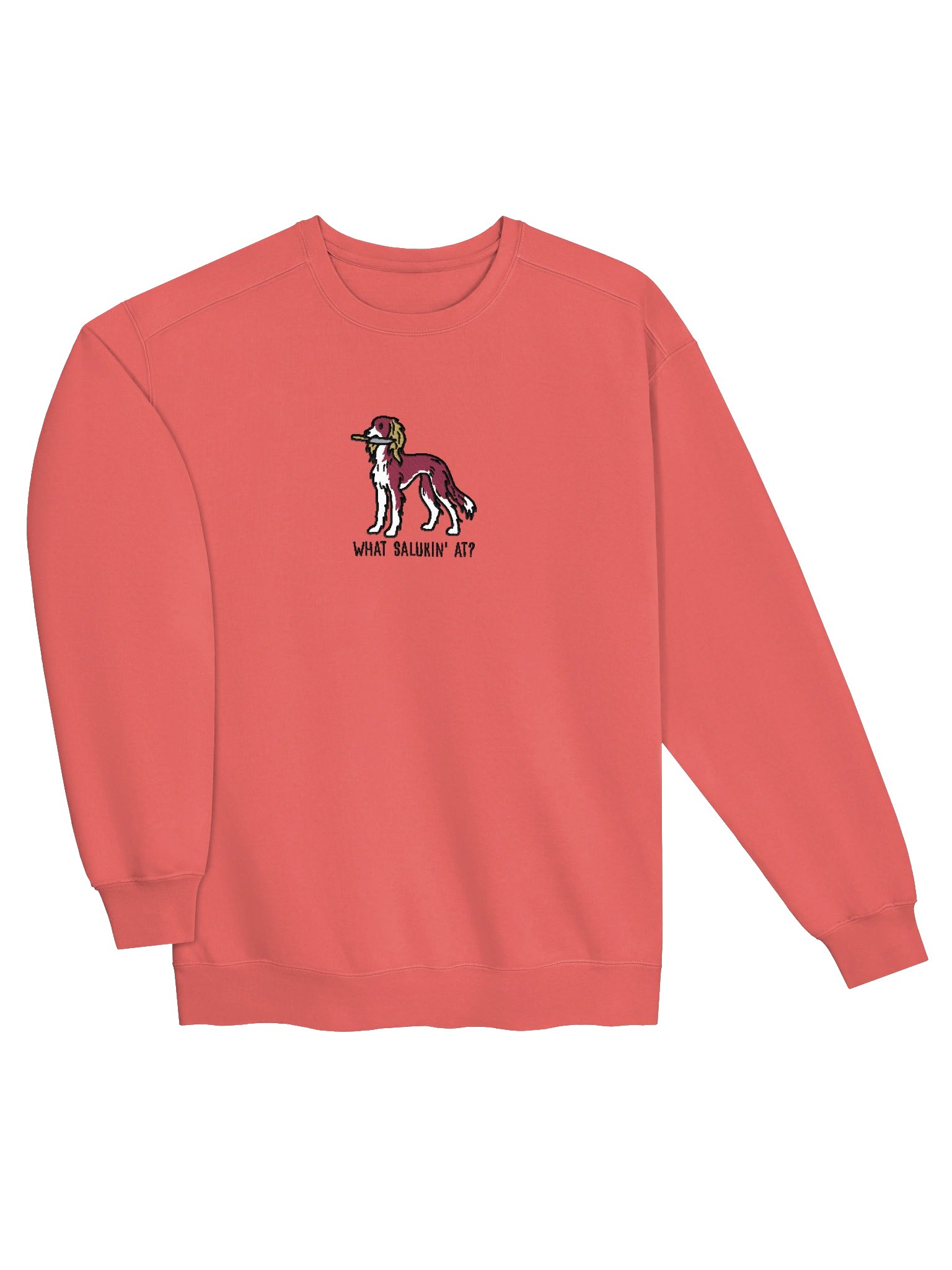 What Salukin' At? Funny Chibi-Style Embroidered Premium Sweatshirt for Saluki(Red) Owners product image (19)