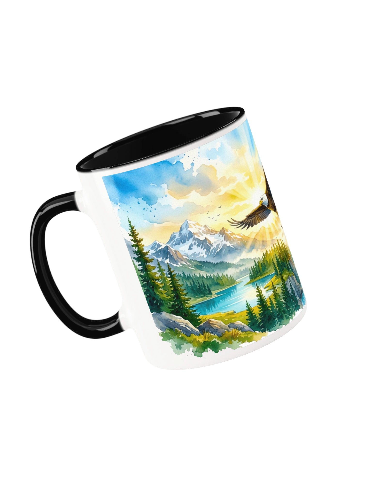 Majestic Soaring Eagle Mountain Landscape Accent Mug product image (47)