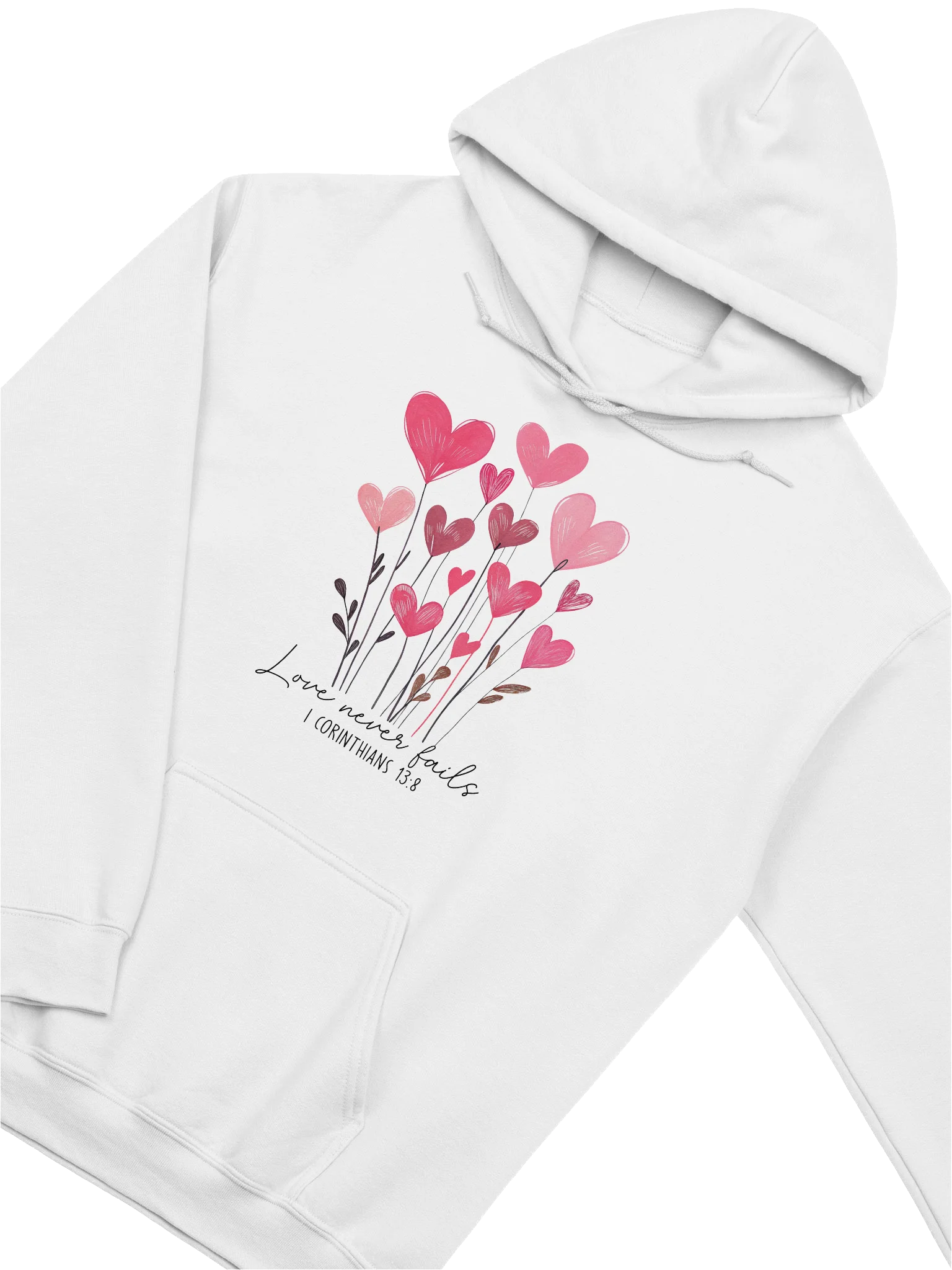 Love Never Fails Floral Hearts Hoodie product image (6)