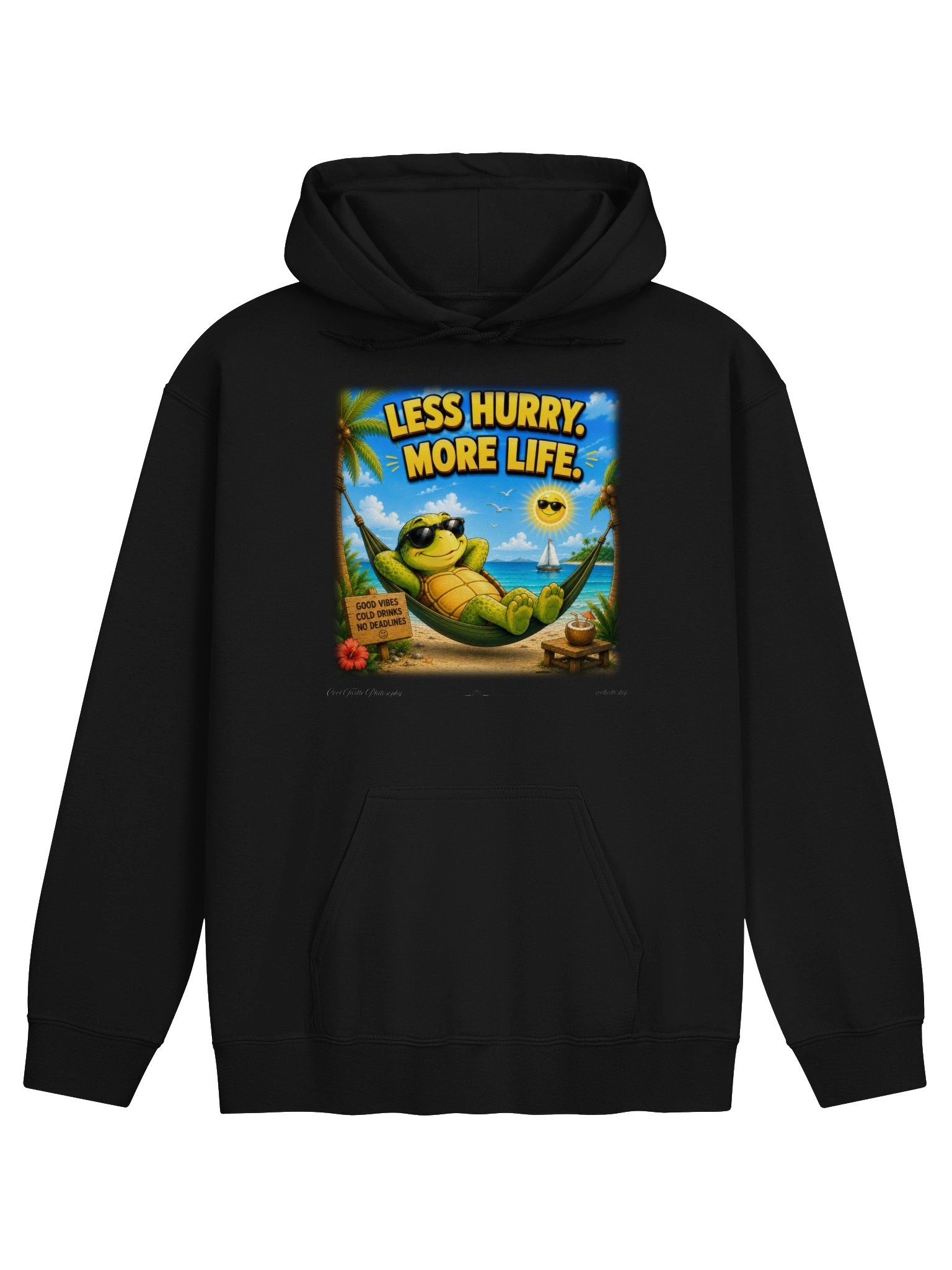 LESS HURRY. MORE LIFE. — Gildan 18500 Classic Hoodie product image (1)