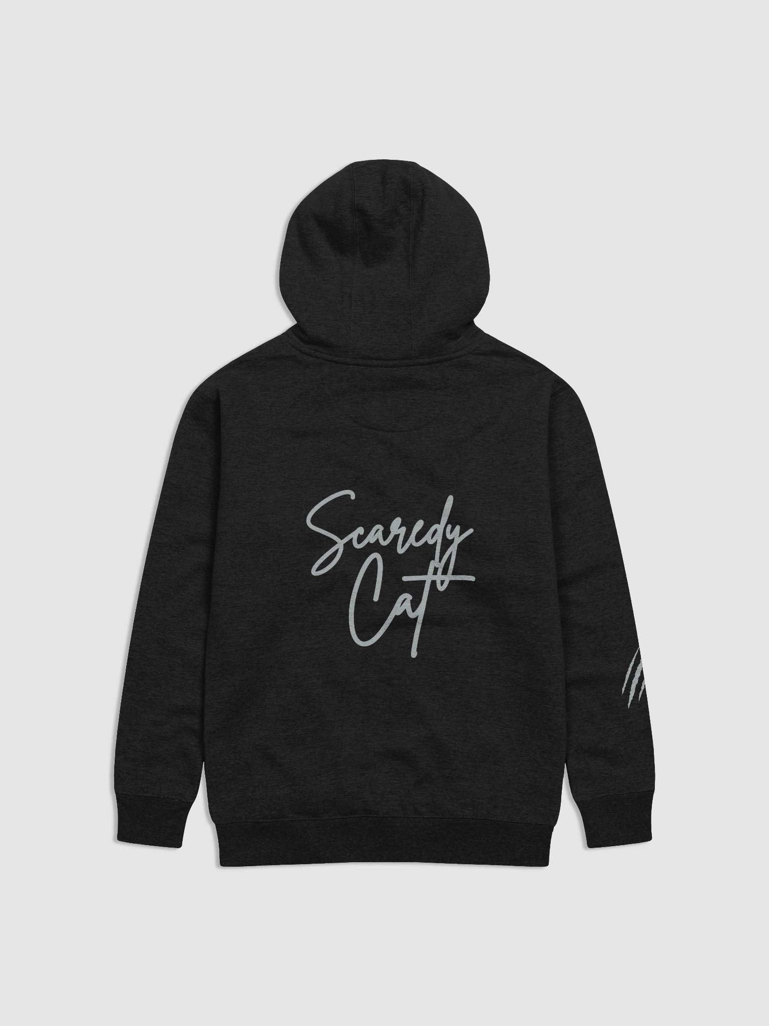 Scaredy Cat Unisex Hoodie-Cat front/Scratch Sleeve product image (2)