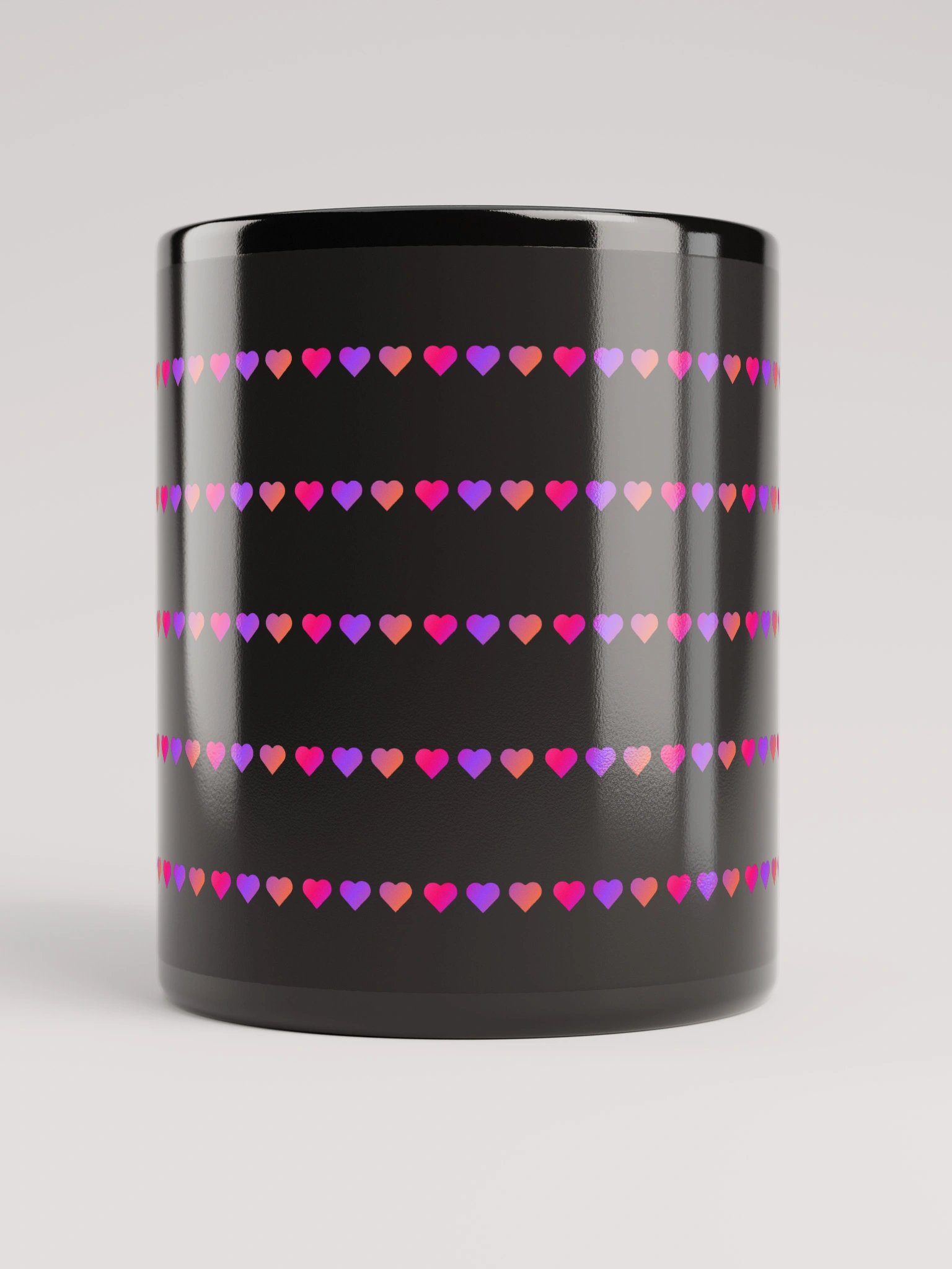 Neon Hearts Black Glossy Mug product image (2)