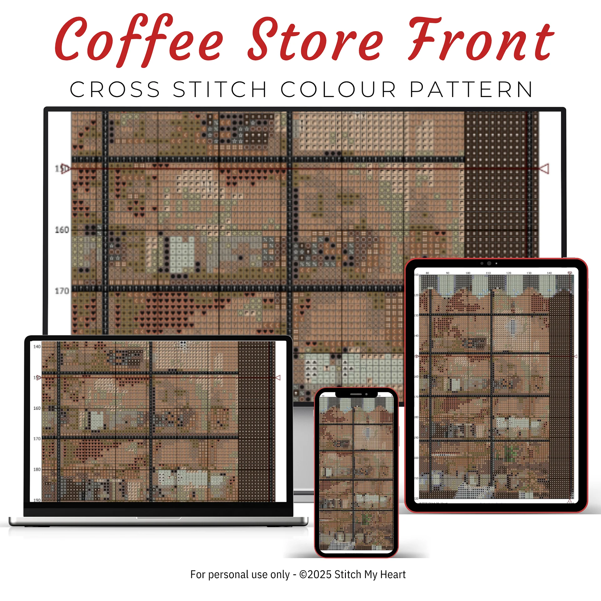 Coffee Store Front Cross Stitch Pattern product image (3)