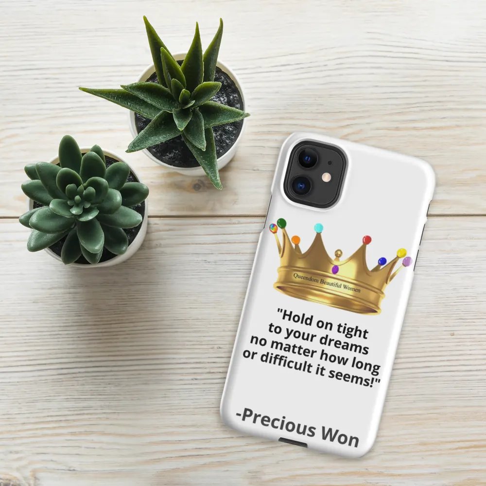 Queendom Beautiful Women iPhone® Snap Case (White/Ammolite Crown) product image (6)