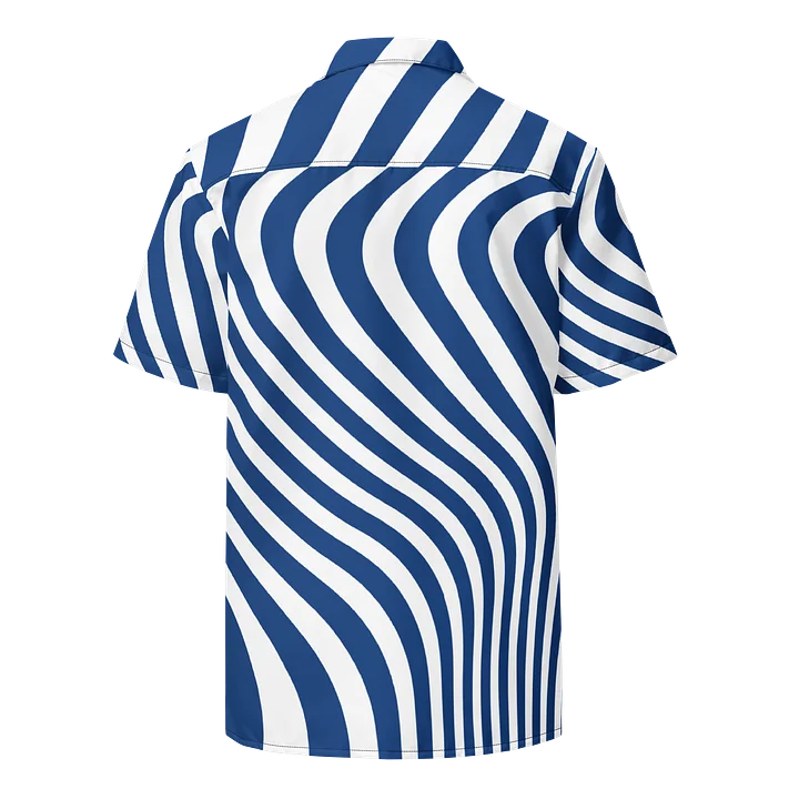 Wavy Blue Ripple Hawaiian Shirt product image (2)