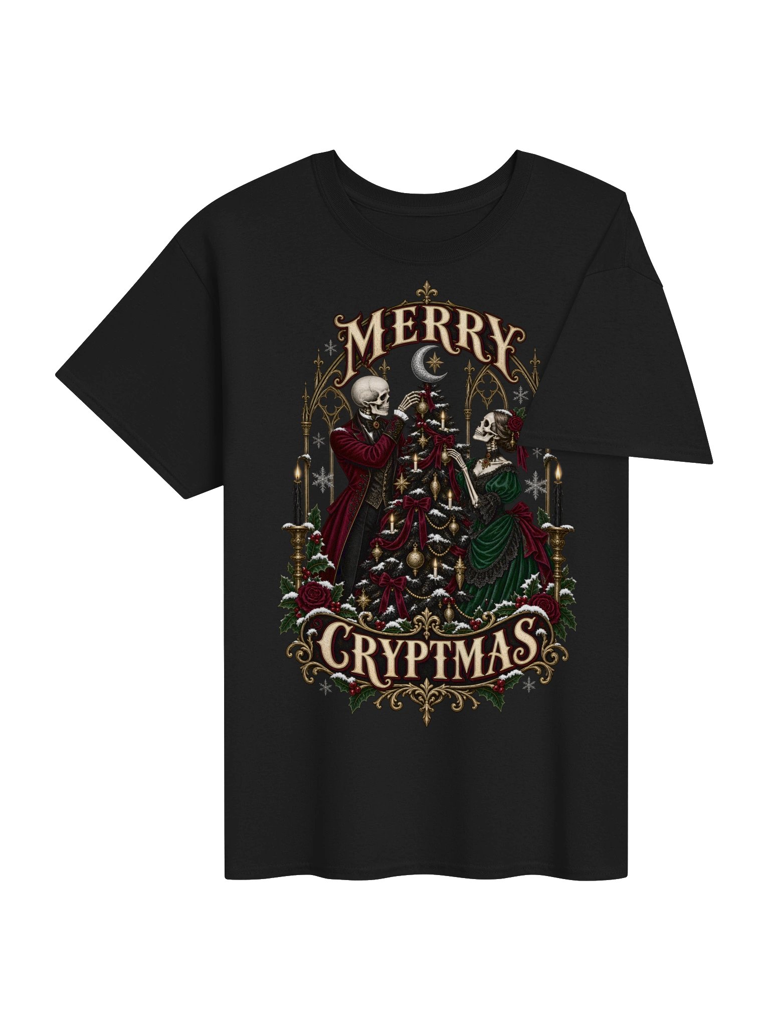 Merry Cryptmas | Gothmas Skeleton Christmas Shirt product image (5)