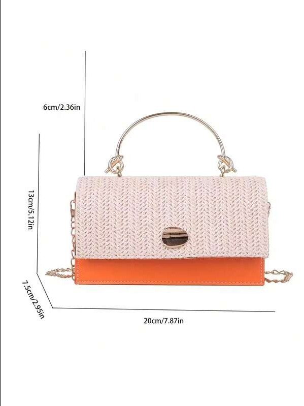 ADLEST Fashionable Straw Handbag The Color Of Stitching Is Random, Hottest Beach Bags, Summer product image (2)