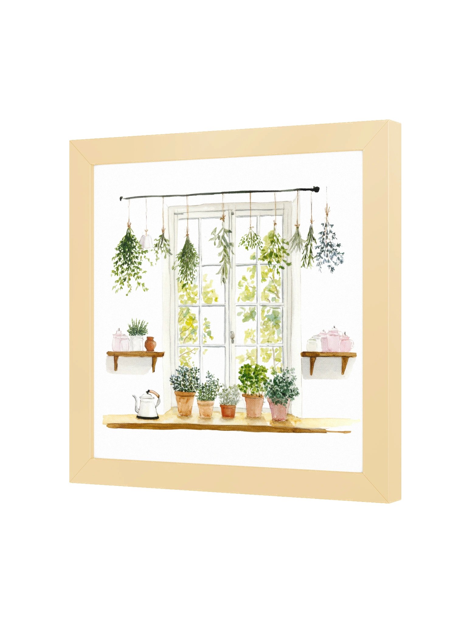 Kitchen Botanica — The Herb Pantry Window Framed Art Print (10x10") product image (6)