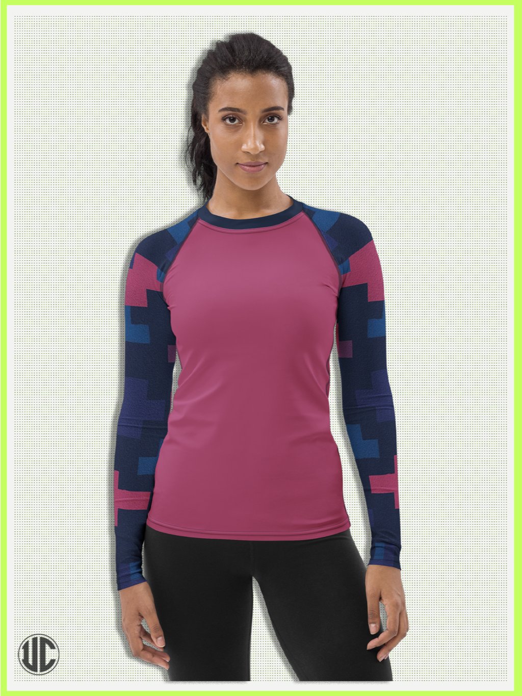 Jin’s Urban Digital Camo – Women’s Rash Guard product image (3)