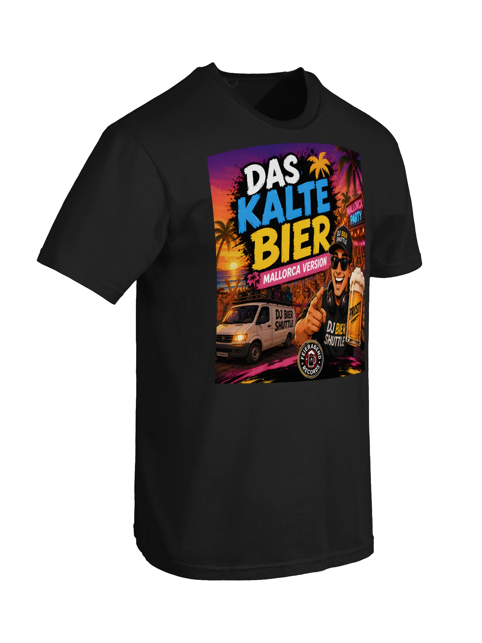 DJ Beer Shuttle T-Shirt black "Das kalte Bier - Mallorca Version" product image (6)