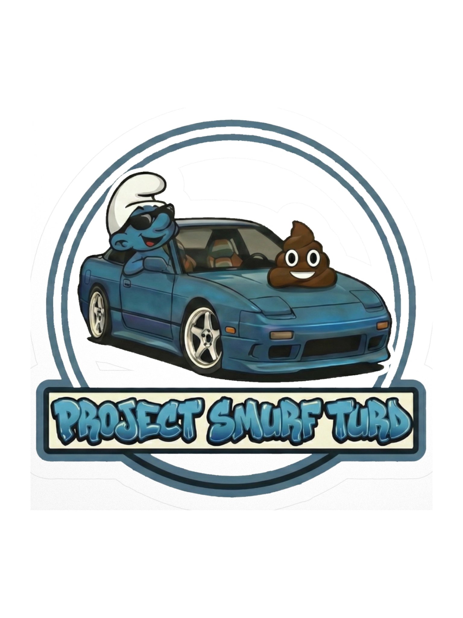 GBD "SMURF TURD" S13 CHASSIS DECAL - DIE CUT (AERO SPEC) product image (1)
