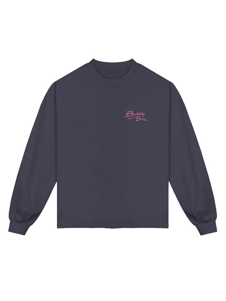 Bubbly and a B (pink shadow design) heavyweight long-sleeve product image (3)