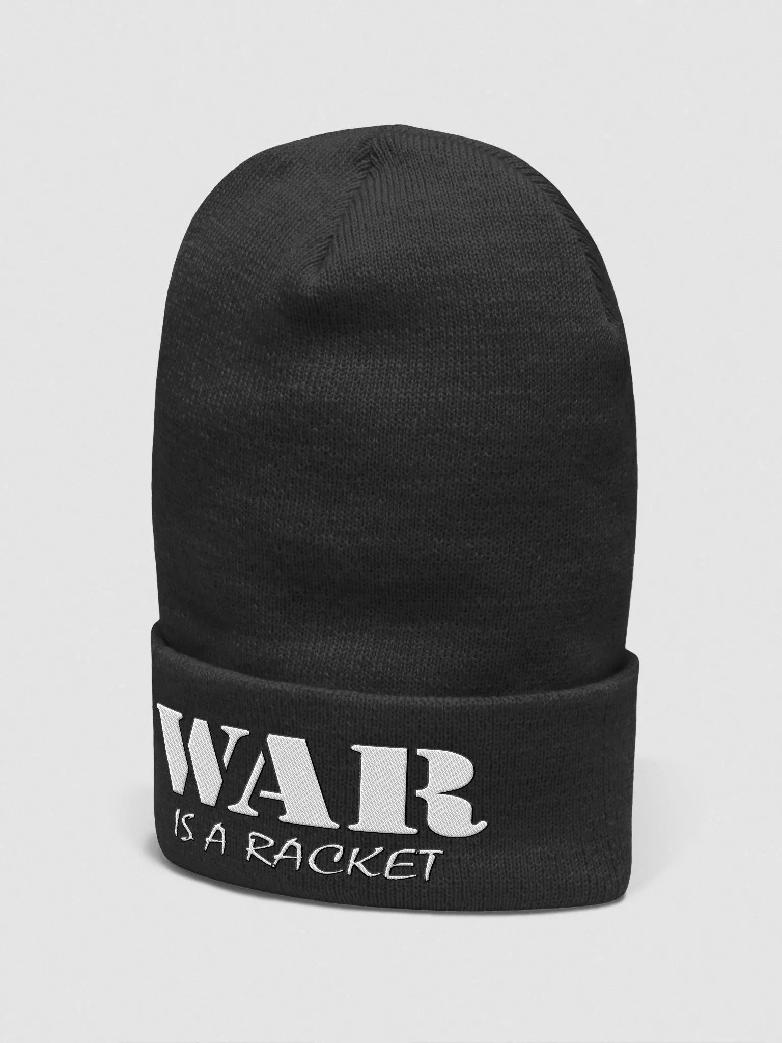 War Is A Racket - White - Yupoong Cuffed Beanie product image (2)