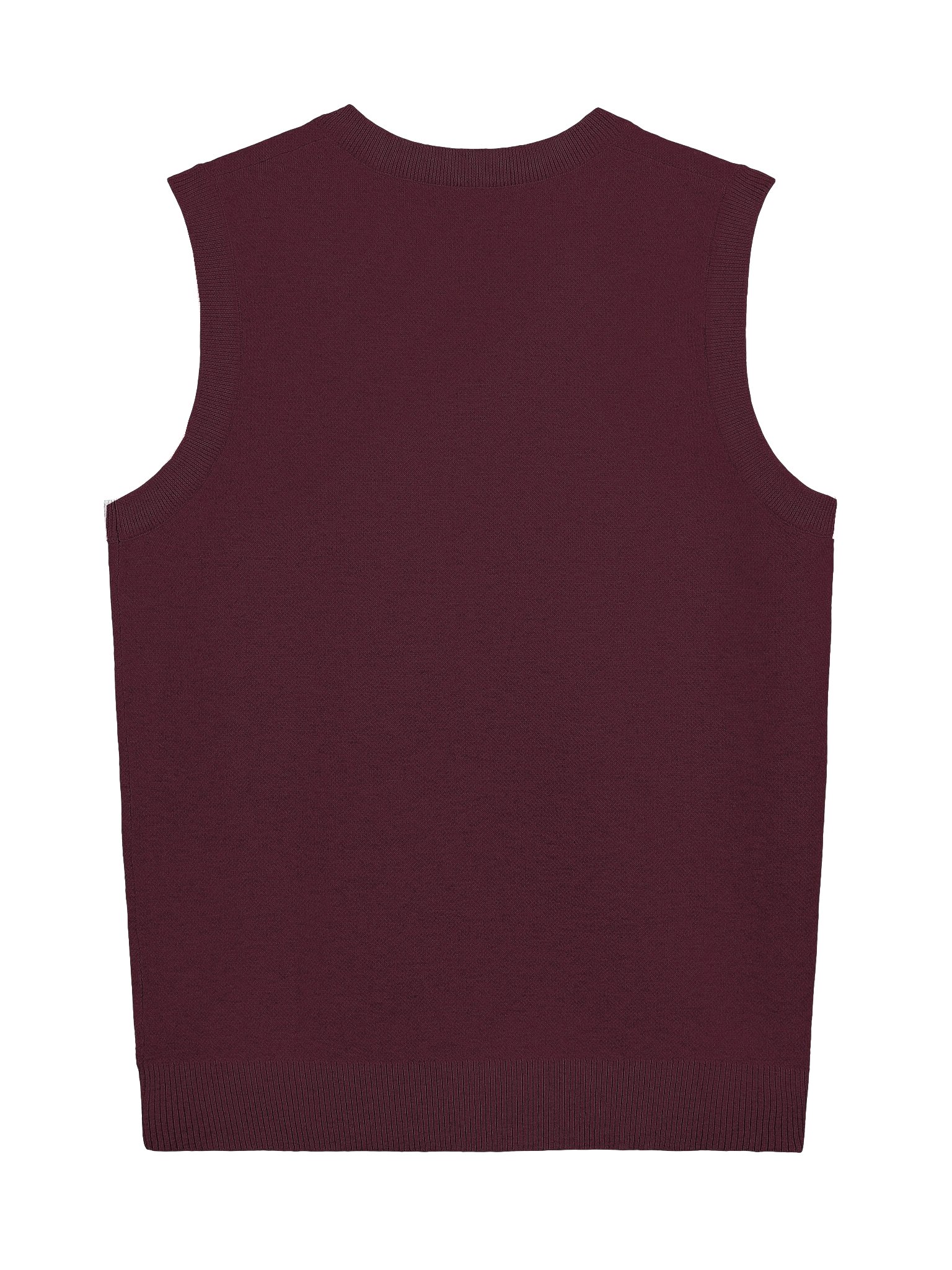 Burgundy Knitted V-Neck Vest product image (3)