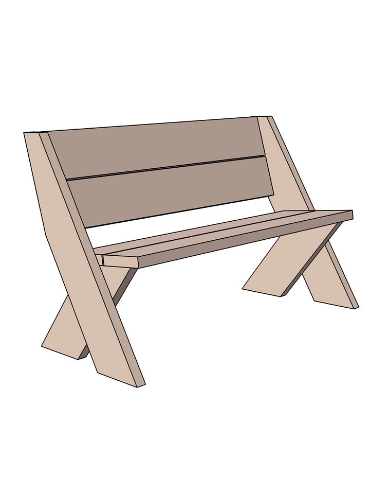 2x8 Outdoor Bench Plans product image (1)