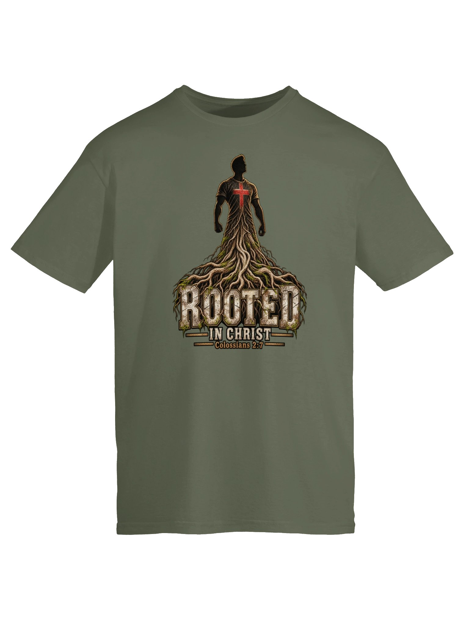 Rooted in Christ Men’s Tee | Colossians 2:7 product image (55)