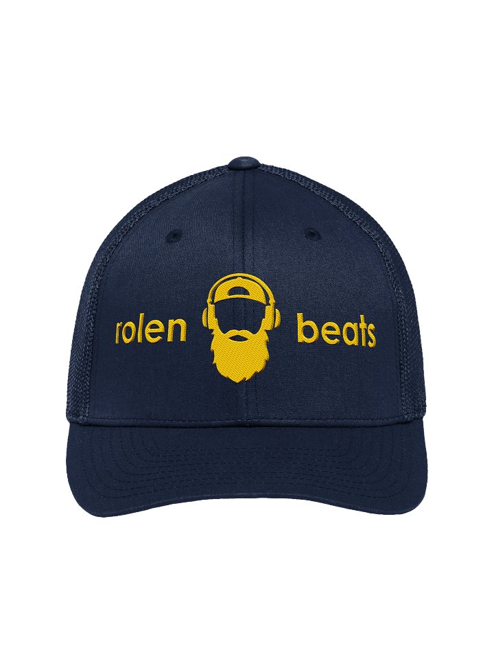 Flex Fit Trucker Rolen Beats Icon Script Hat - Yellow Hrz Logo product image (1)