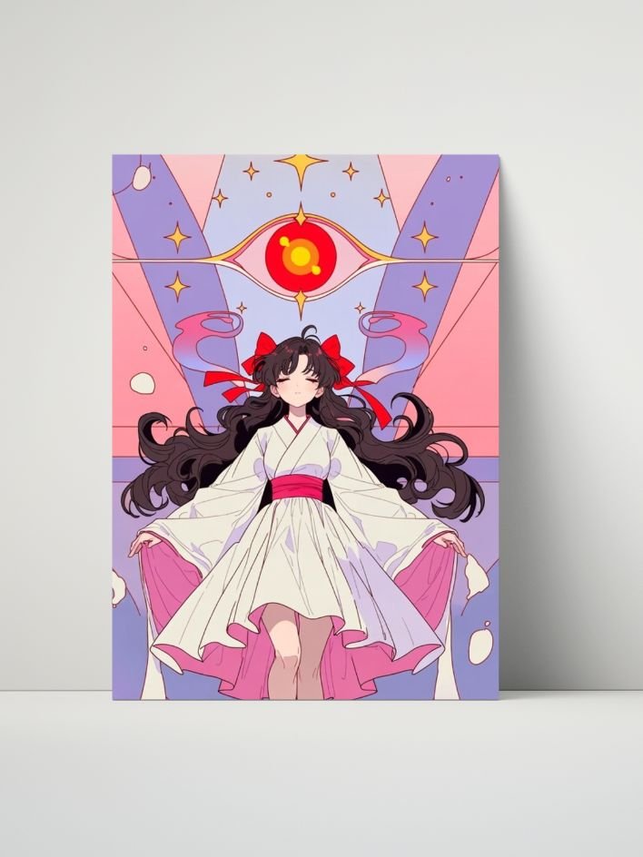 Original Miko Third Eye Pink Kimono – Glossy 8x10 Metal Print product image (1)