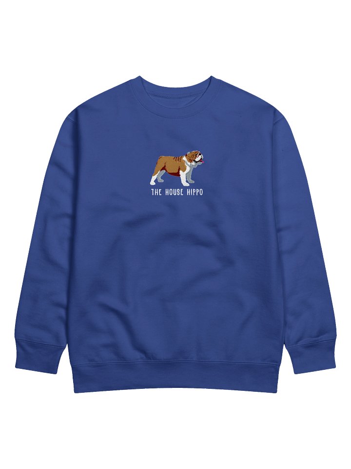 The House Hippo Sweatshirt (Embroidered) of an English Bulldog(Brown & White) product image (15)