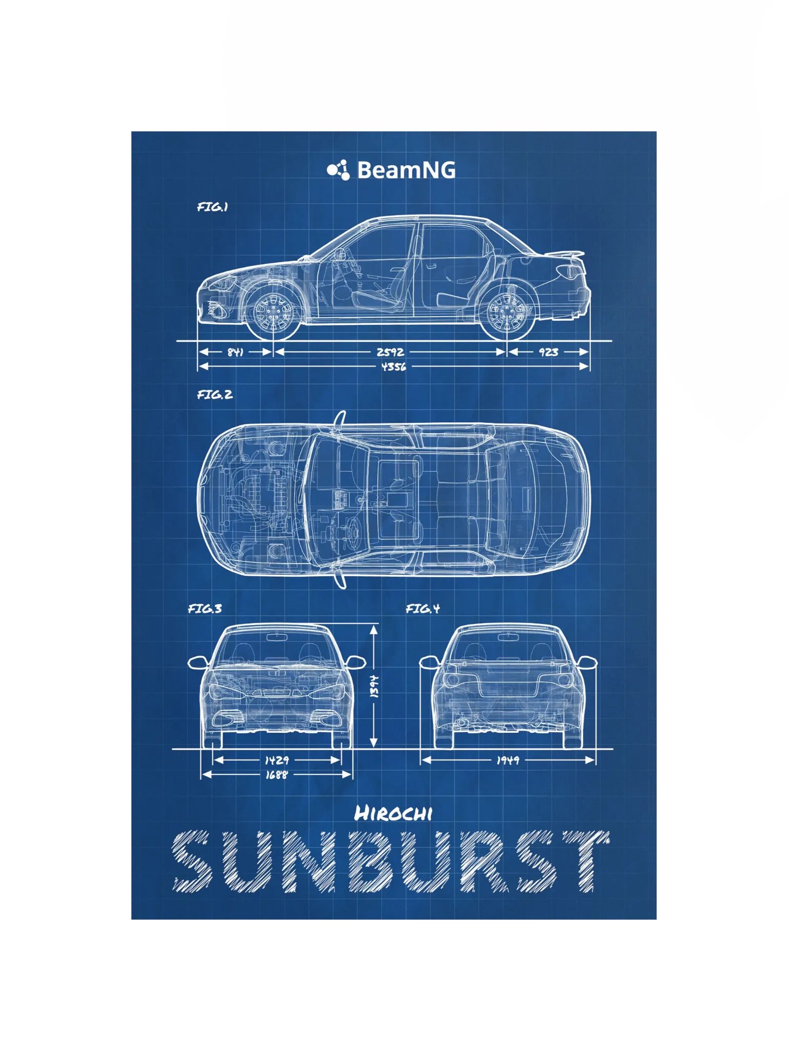 Hirochi Sunburst Blueprint Poster product image (2)