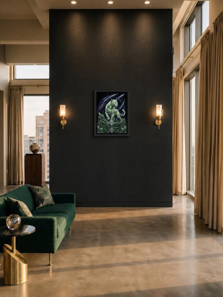 Geometric Panther Framed Poster - Neo-Deco Wall Art product image (5)