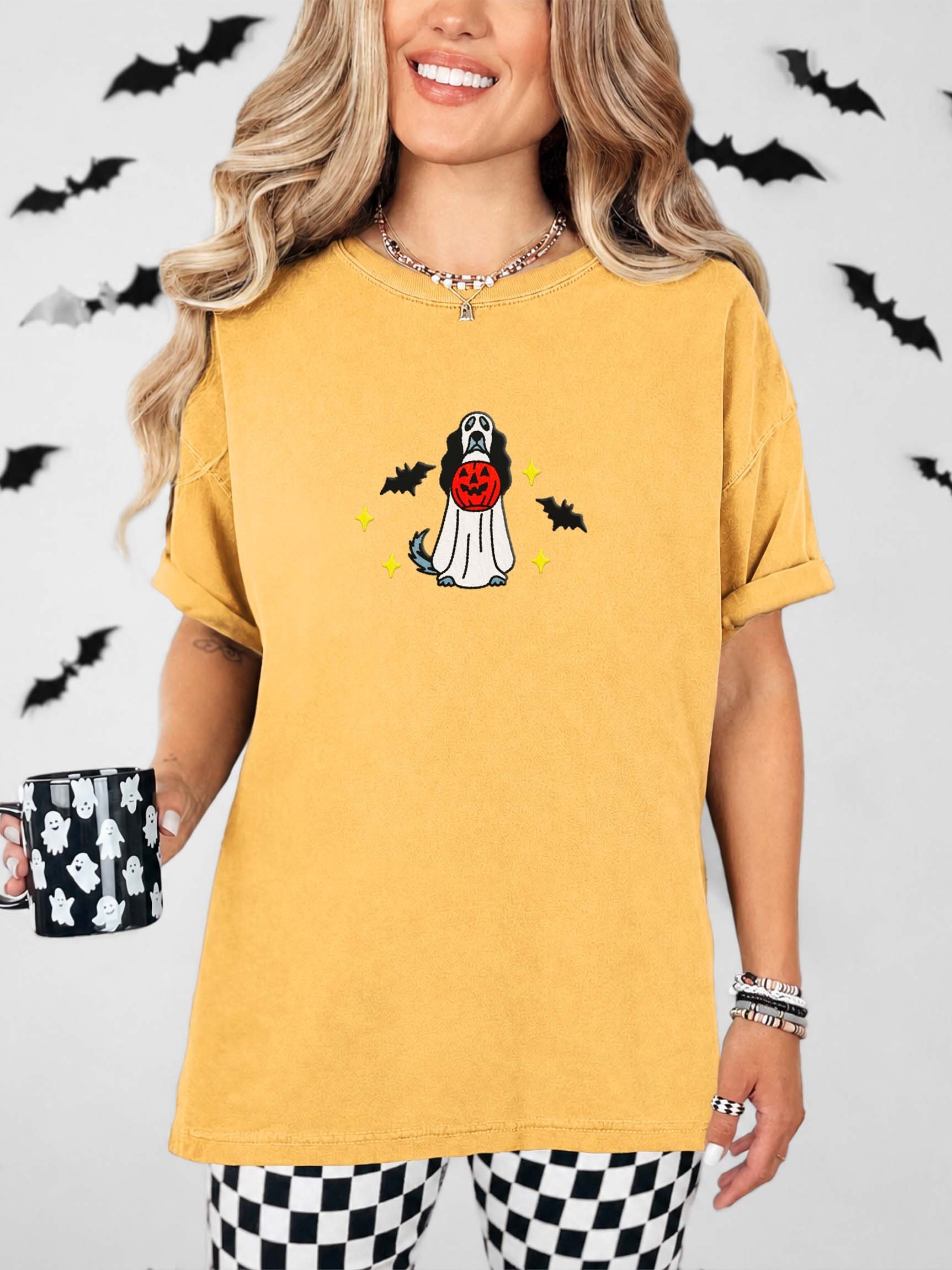 Halloween English Setter(Blue Belton) Embroidered T-Shirt product image (2)