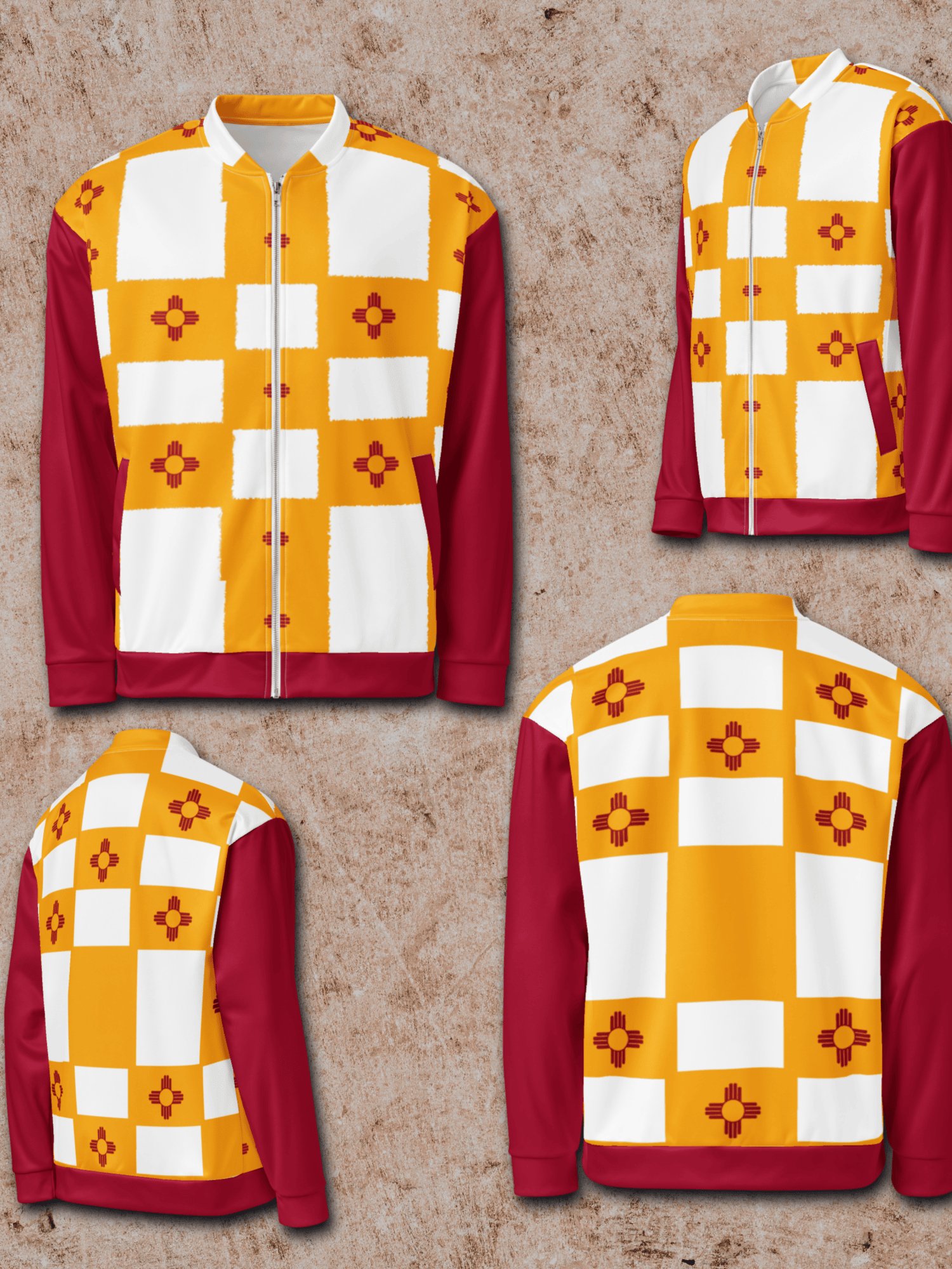 New Mexico flag Zia All-Over Bomber Jacket product image (5)