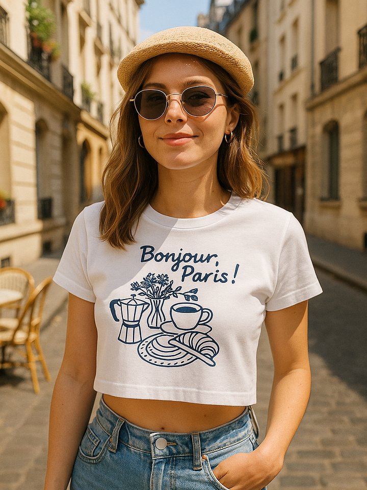 Bonjour, Paris! Women's Premium Crop Top product image (1)