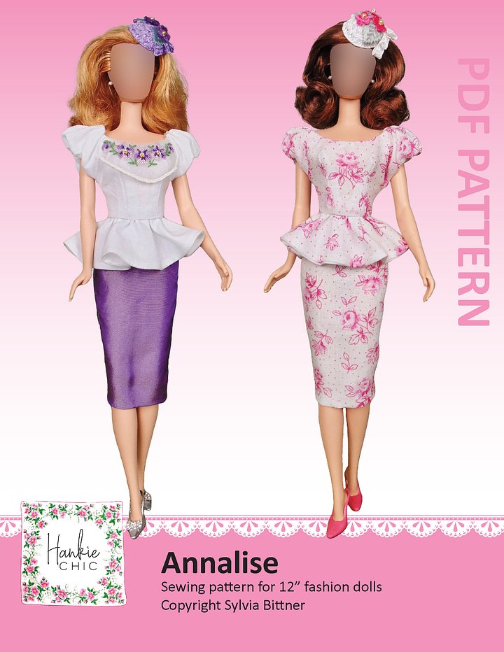 Annalise sewing pattern for 12" fashion dolls product image (1)