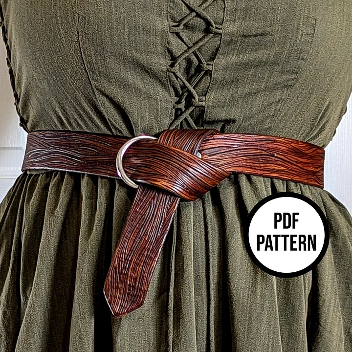 Woodgrain Leather Ring Belt - PDF Pattern for Leatherwork product image (1)