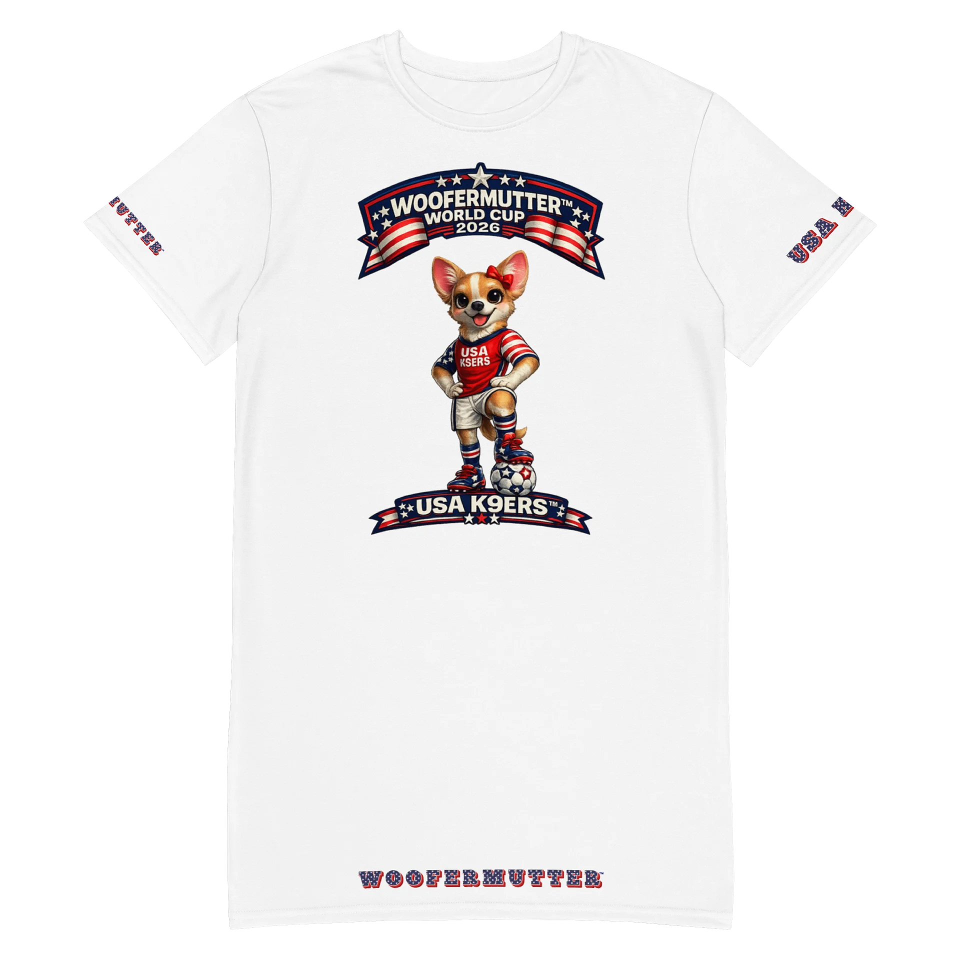 WooferMutter™ World Cup Chihuahua Soccer T-shirt Dress product image (3)