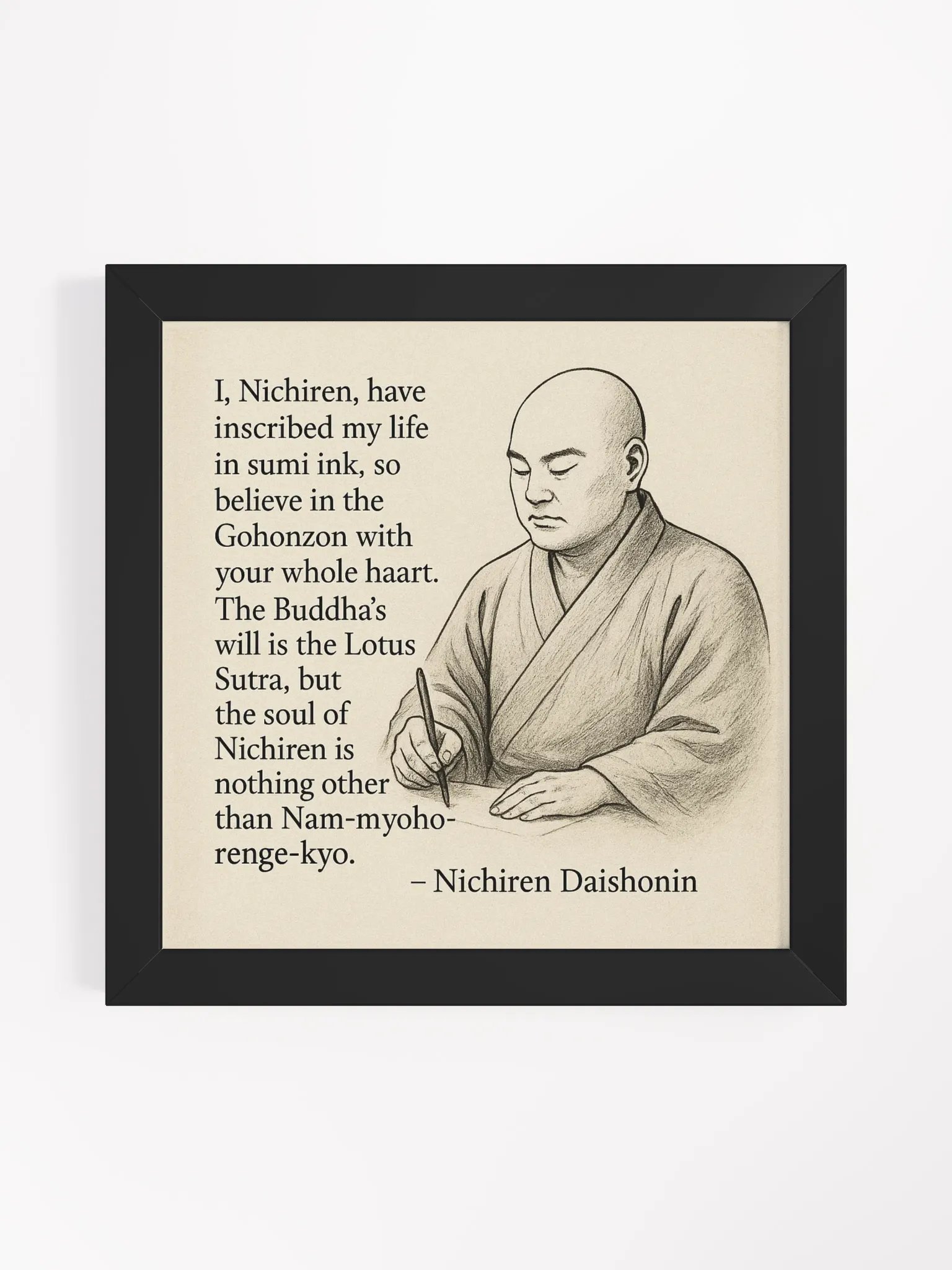 Nichiren Daishonin Framed Poster – "The Soul of Nichiren" Quote with Gohonzon Faith Message | Nam Myoho Renge Kyo Wall Art for Devotees product image (1)