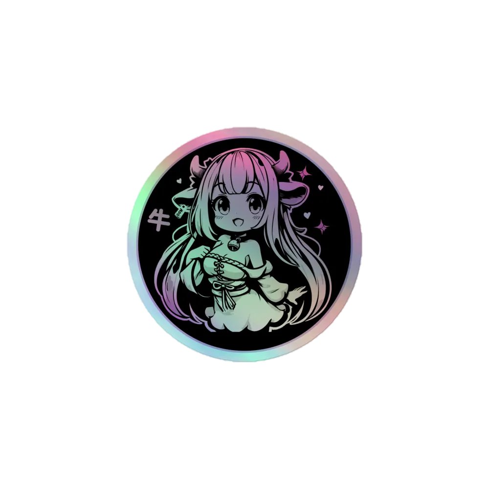 Adorable Ushi Holographic Sticker product image (1)
