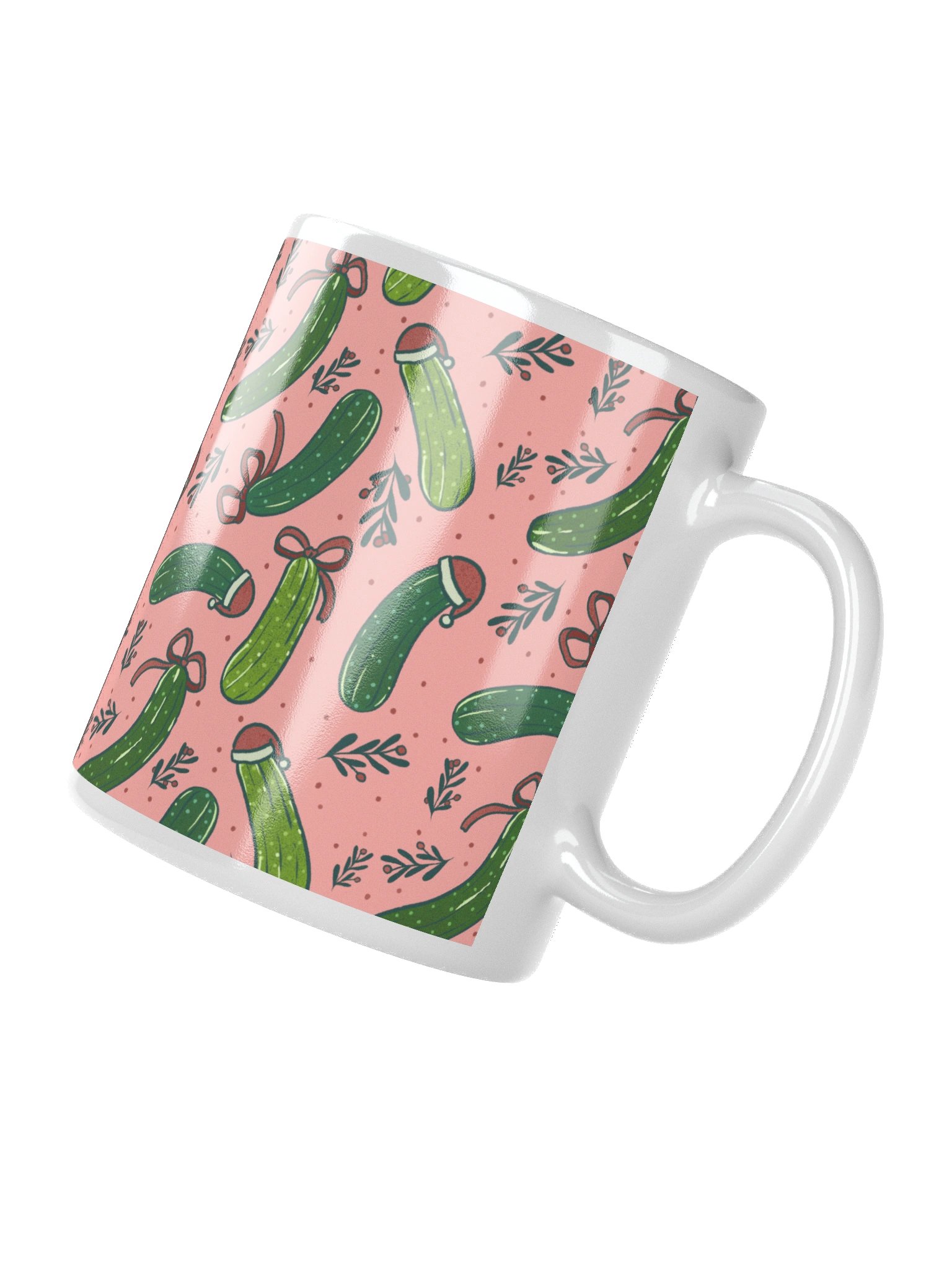 Funny Christmas Pickles Mug, Pink product image (4)