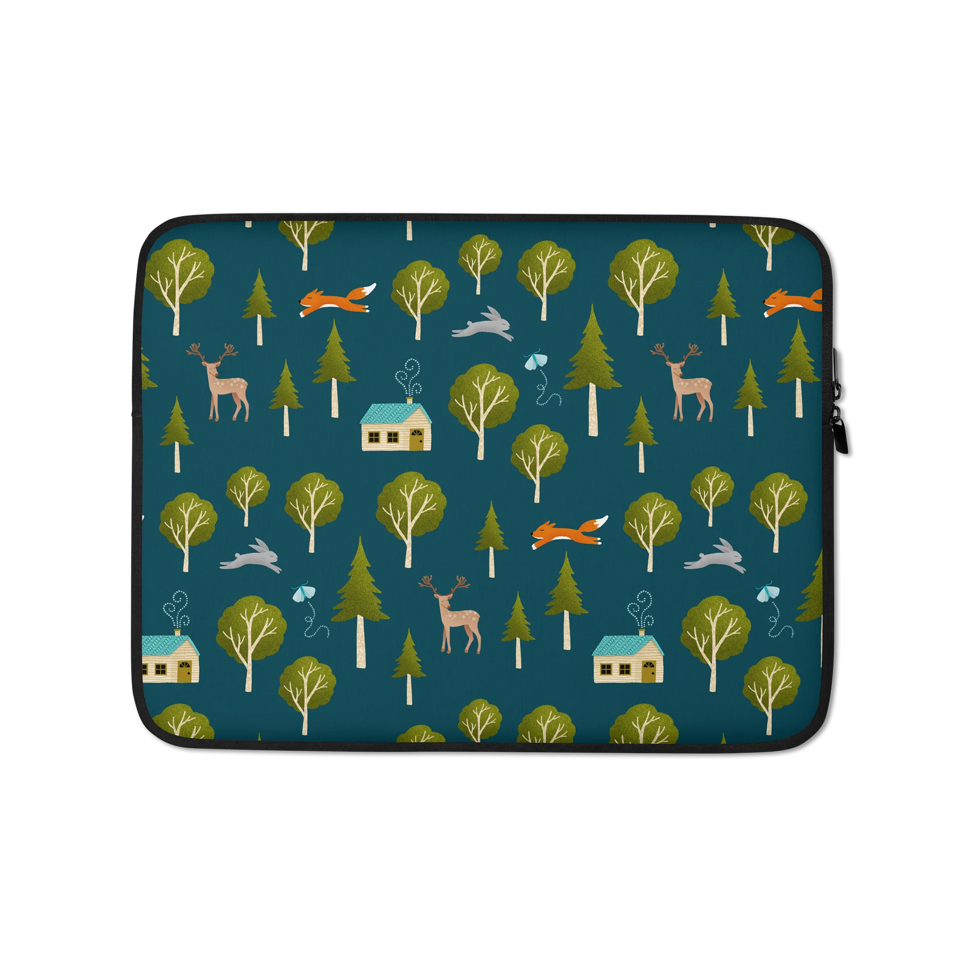 Cozy Cabin and Forest Animals Laptop Sleeve product image (1)