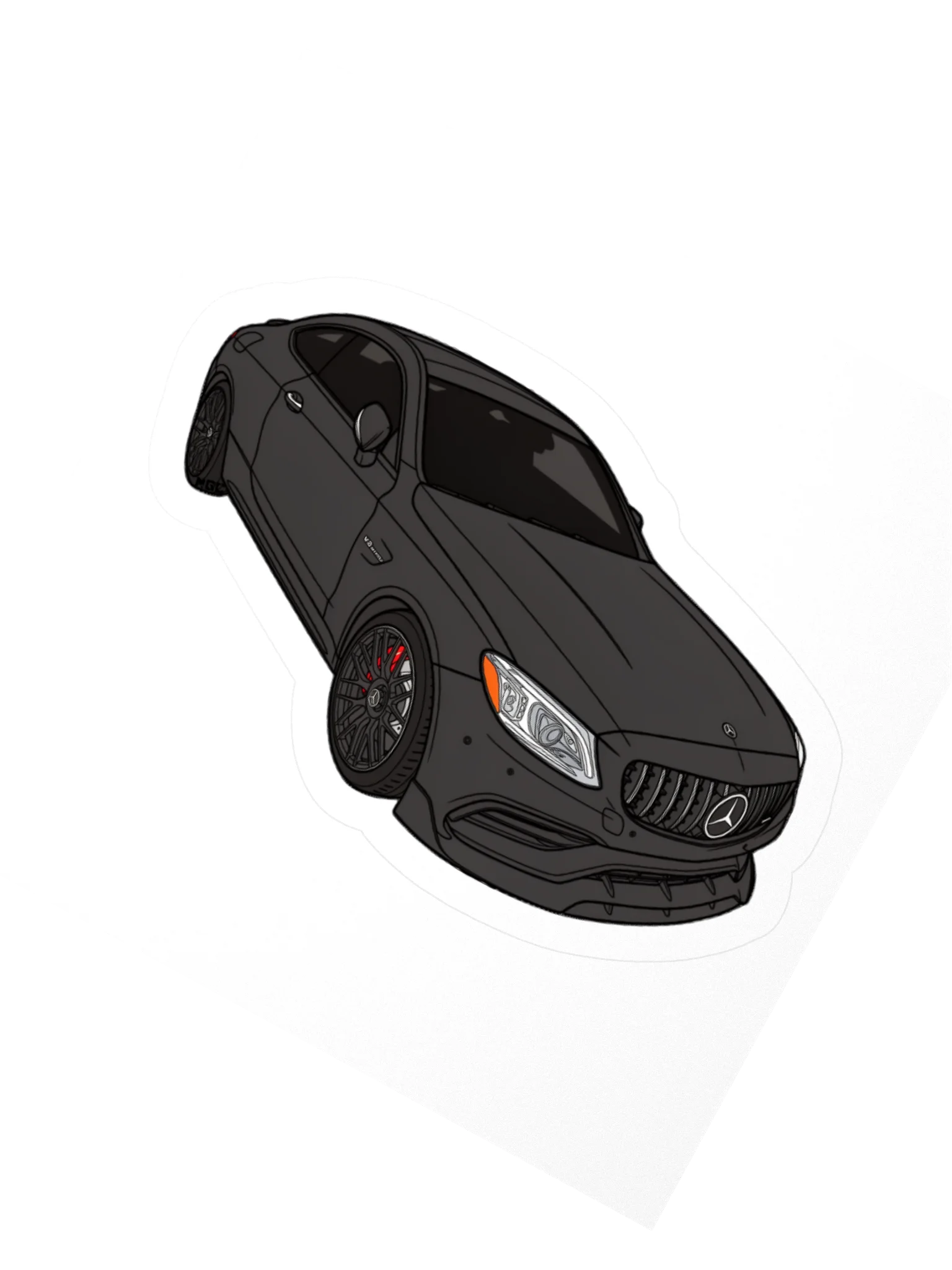 Black Mercedes-AMG C63S Sticker (Retro, Sketch, Silhouette) product image (5)