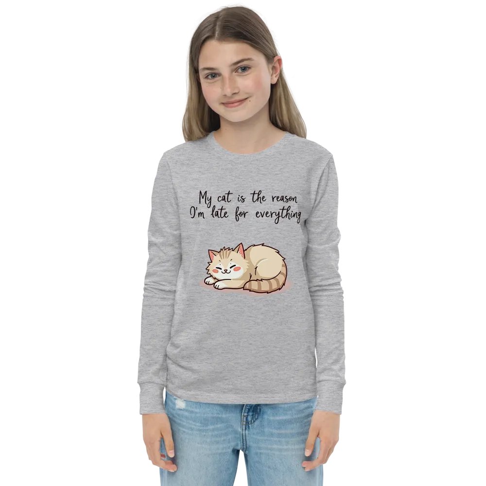 Cute Cat Excuse Long Sleeve Tee product image (1)