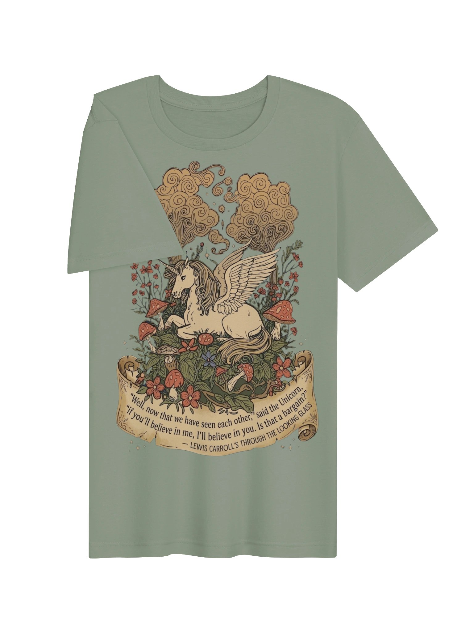 Lewis Carroll Unicorn Shirt, Through the Looking Glass Quote, Wonderland Fantasy product image (4)