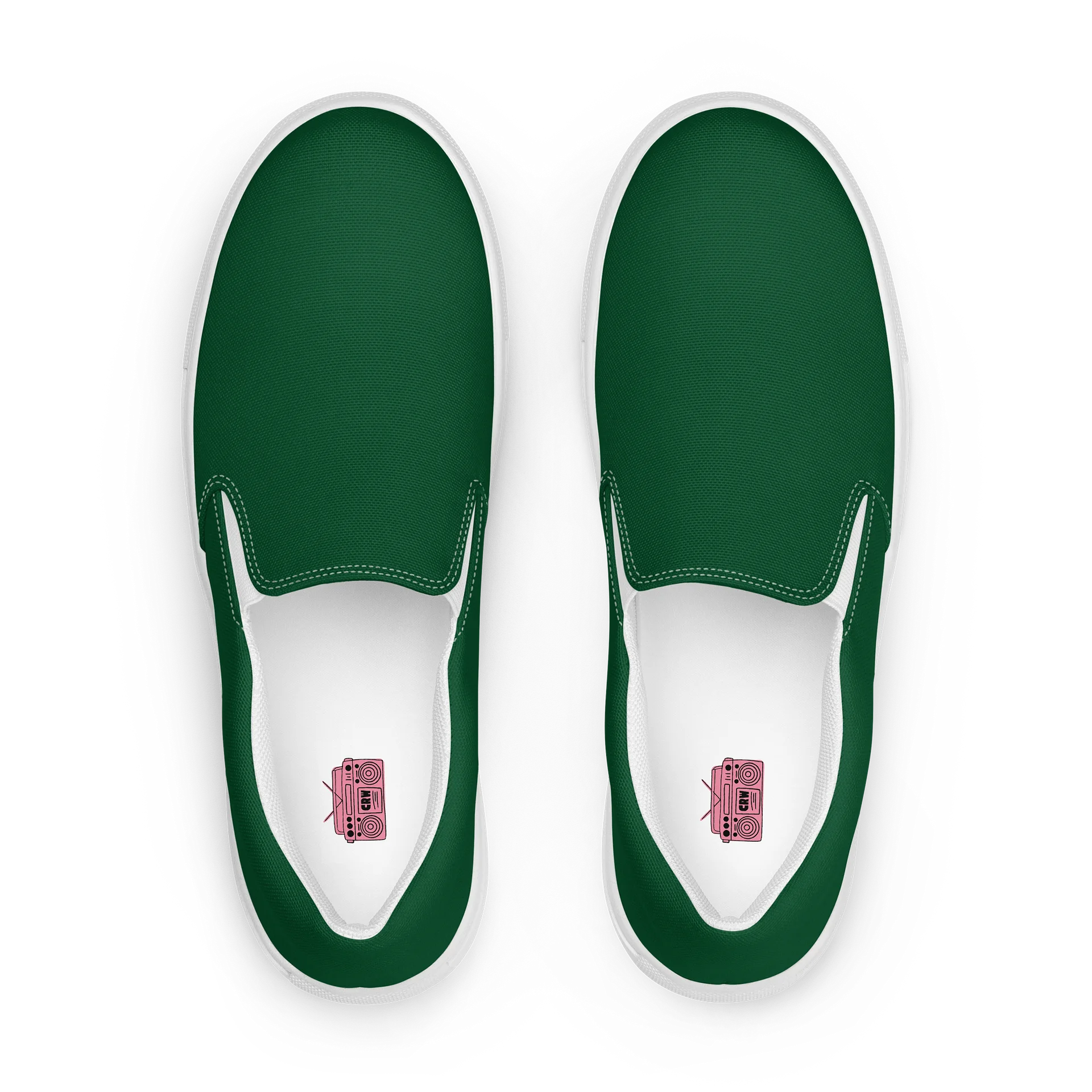 The "Studio-to-Street" Slip-On Sneakers - Emerald Green Canvas product image (1)