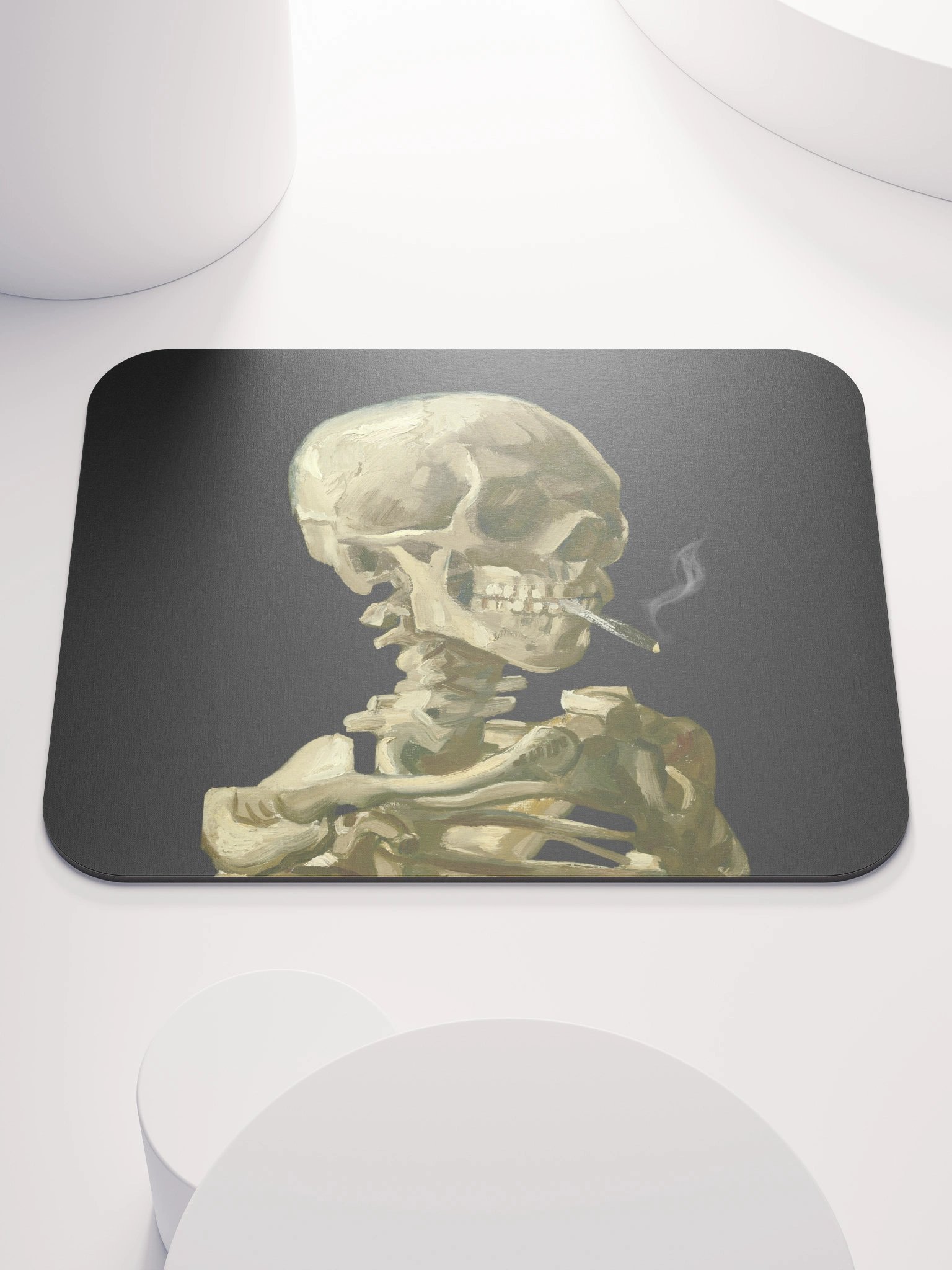 Van Gogh – Skull of a Skeleton with a Burning Cigarette Mouse Pad product image (1)